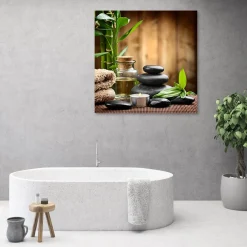 Feeby Obraz Kompozycja zen z kamieni i bambusa 30x30