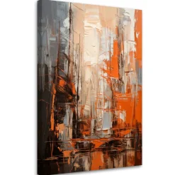 Feeby Obraz na płótnie, Abstrakcja Akryl Pomarańczowy 40x60