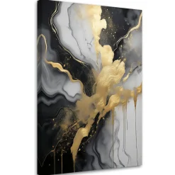 Feeby Obraz na płótnie, Abstrakcja Marmur Glamour Złoty 40x60