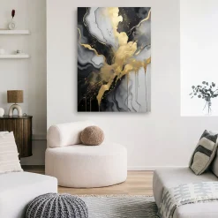 Feeby Obraz na płótnie, Abstrakcja Marmur Glamour Złoty 40x60