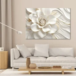 Feeby Obraz na płótnie, Biały kwiat 3D 60x40