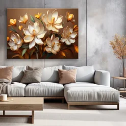 Feeby Obraz na płótnie, Boho Kwiaty Bukiet Kompozycja 60x40