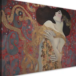 Feeby Obraz na płótnie, Kobieta czerwona abstrakcja - G. Klimt 60x40