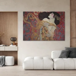 Feeby Obraz na płótnie, Kobieta czerwona abstrakcja - G. Klimt 60x40