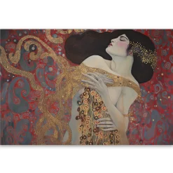 Feeby Obraz na płótnie, Kobieta czerwona abstrakcja - G. Klimt 60x40