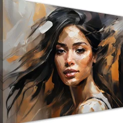 Feeby Obraz na płótnie, Kobieta Glamour Brązowy 60x40