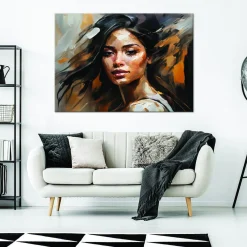 Feeby Obraz na płótnie, Kobieta Glamour Brązowy 60x40
