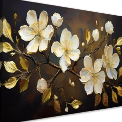 Feeby Obraz na płótnie, Kwiaty Białe na Gałęzi 60x40