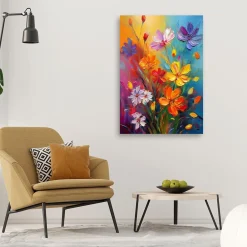 Feeby Obraz na płótnie, Kwiaty Łąka Abstrakcja Kolorowa 40x60