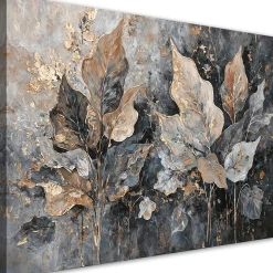 Feeby Obraz na płótnie, Liście W Stylu Glamour 60x40