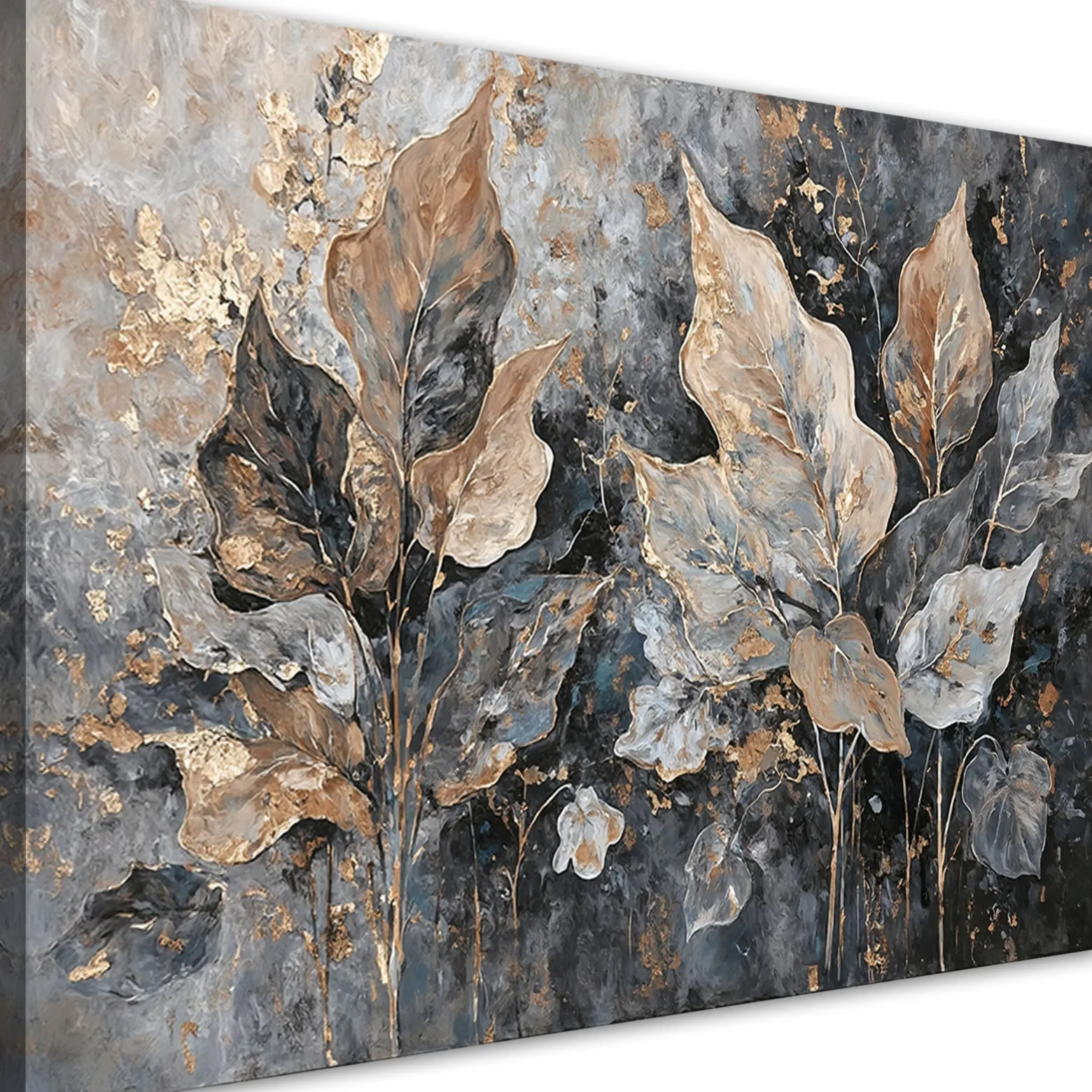 Feeby Obraz na płótnie, Liście W Stylu Glamour 60x40