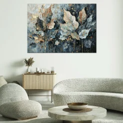 Feeby Obraz na płótnie, Liście W Stylu Glamour 60x40