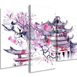 Feeby Obraz na płótnie Malowana japońska pagoda 60x40