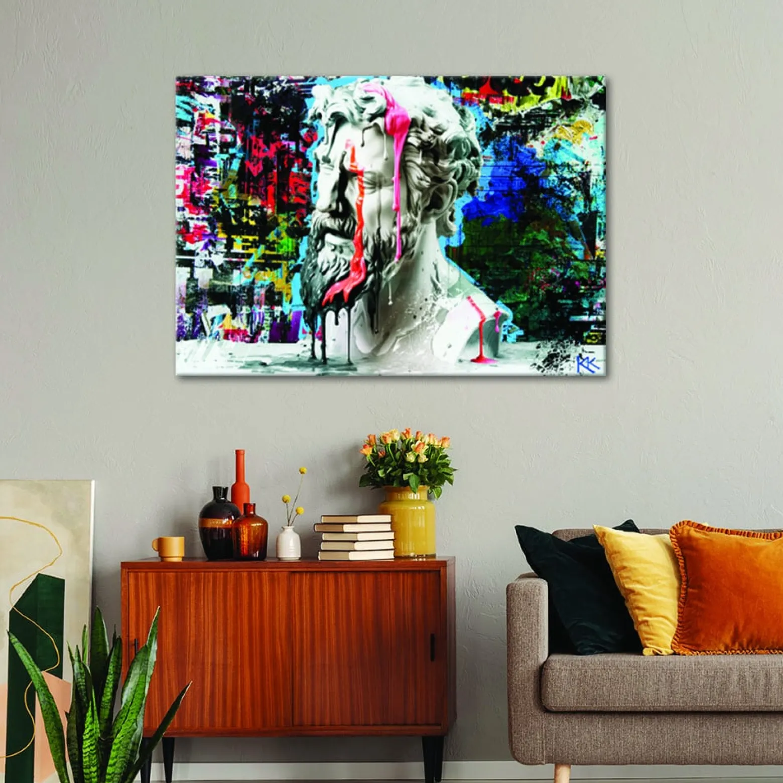 Feeby Obraz na płótnie, Rzeźba Posejdona Graffiti 60x40