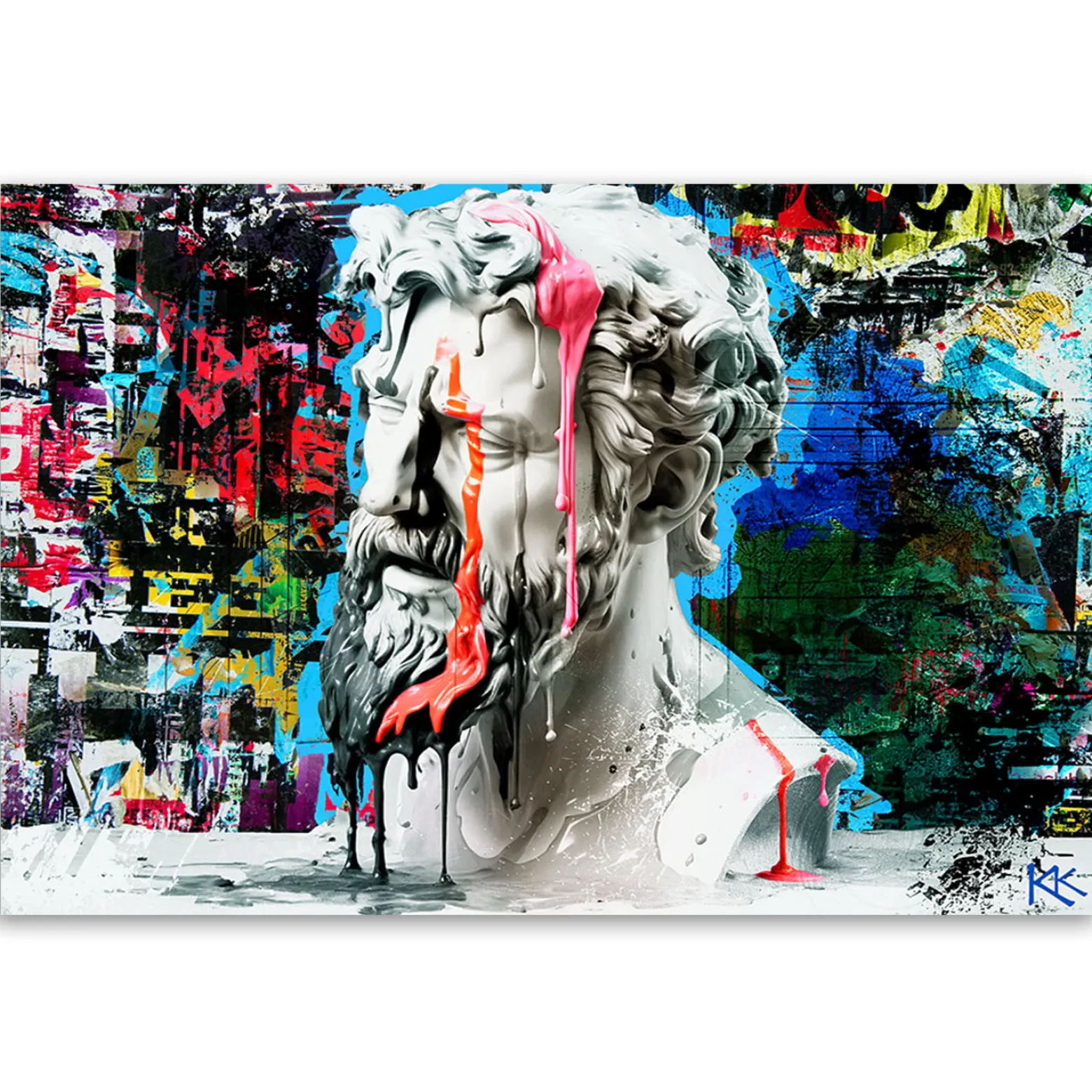 Feeby Obraz na płótnie, Rzeźba Posejdona Graffiti 60x40