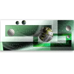Feeby Obraz na płótnie, Zielone metalowe kule abstrakcja 90x30