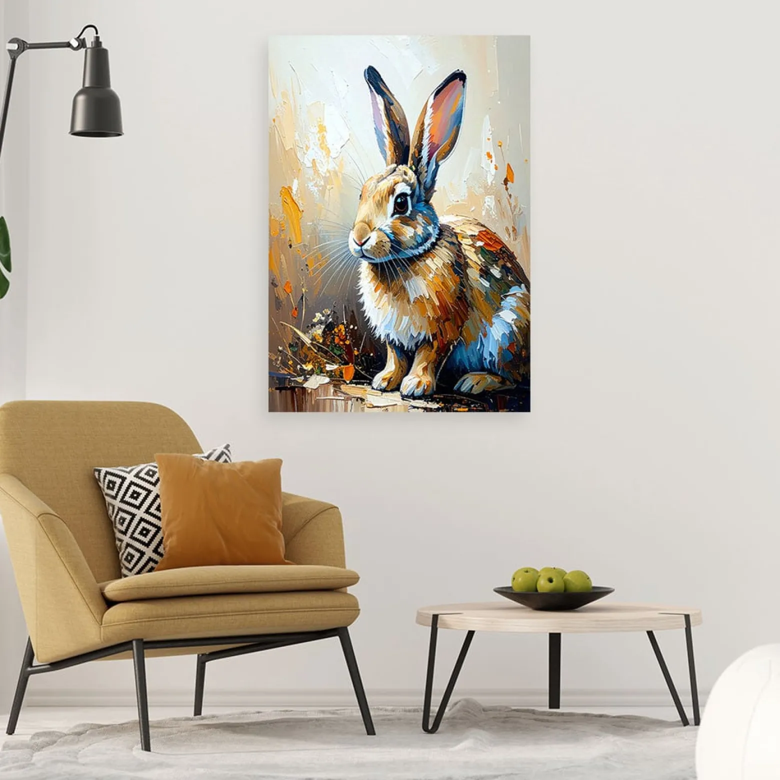 Feeby Obraz nowoczesny do salonu kuchni, Królik zwierzę 40x60