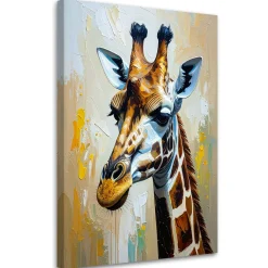 Feeby Obraz nowoczesny do salonu, Żyrafa imitacja farby olejnej 40x60