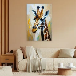 Feeby Obraz nowoczesny do salonu, Żyrafa imitacja farby olejnej 40x60