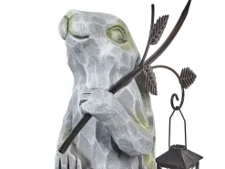 Figurka ozdobna MgO królik wielkanocny szary