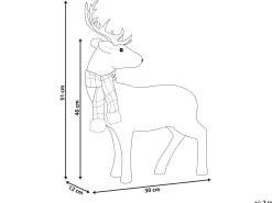 Figurka świąteczna 51 cm renifer biała