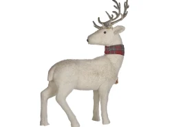 Figurka świąteczna 51 cm renifer biała