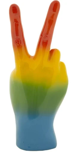 Figurka w kształcie dłoni z wielokolorowej żywicy, 16x13x36,5 cm