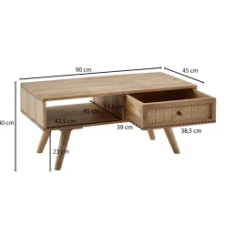 FineBuy Stolik kawowy drewno Brązowy