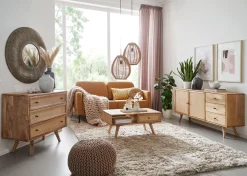 FineBuy Stolik kawowy drewno Brązowy