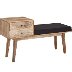 FineBuy Ławka Drewno czarny