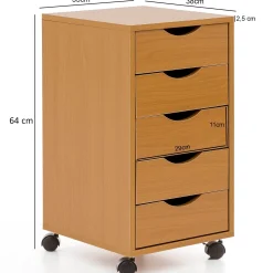 FineBuy Kontener biurowy mdf brązowy
