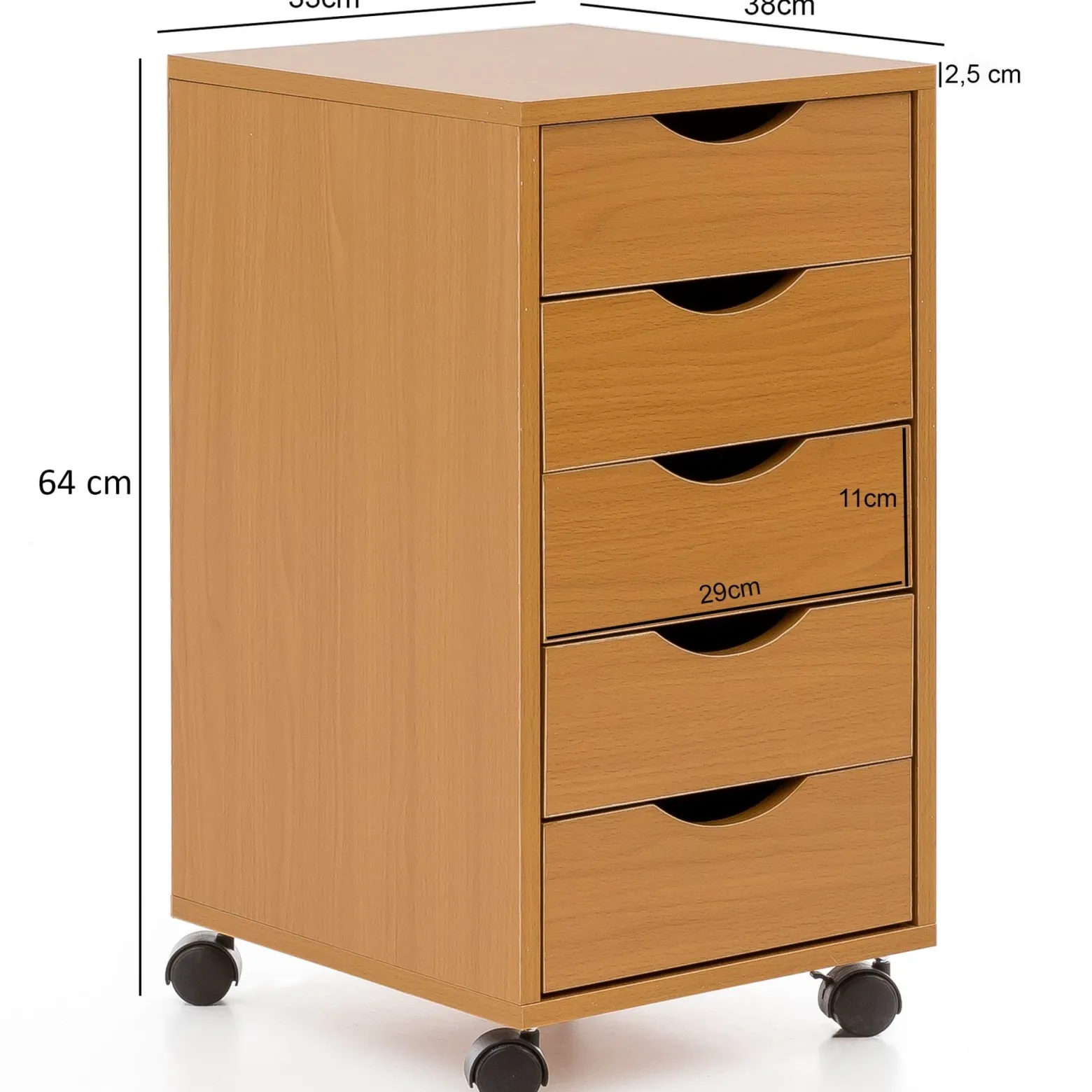 FineBuy Kontener biurowy mdf brązowy