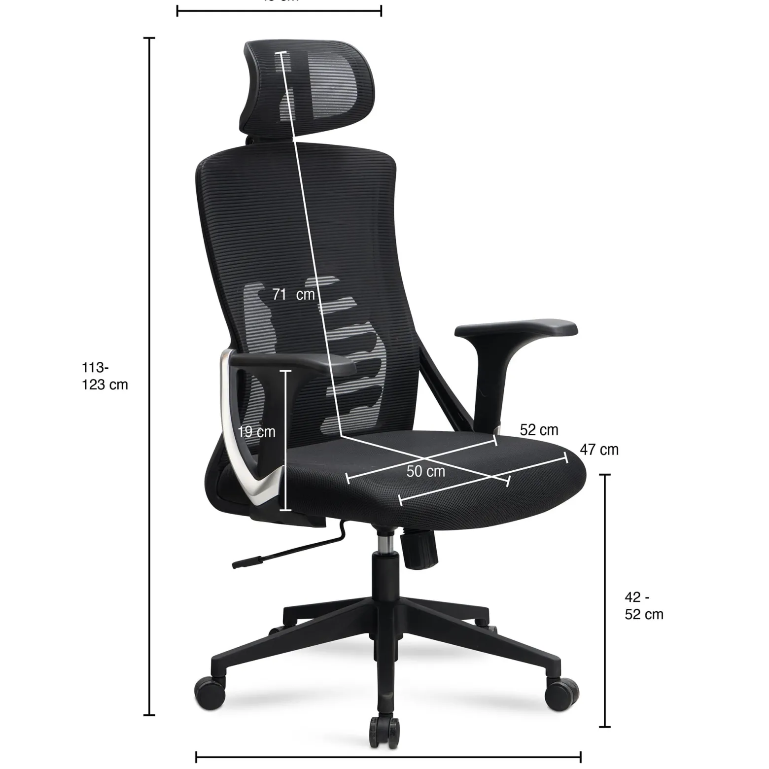 FineBuy krzesło obrotowe 120 kg czarne ergonomiczne