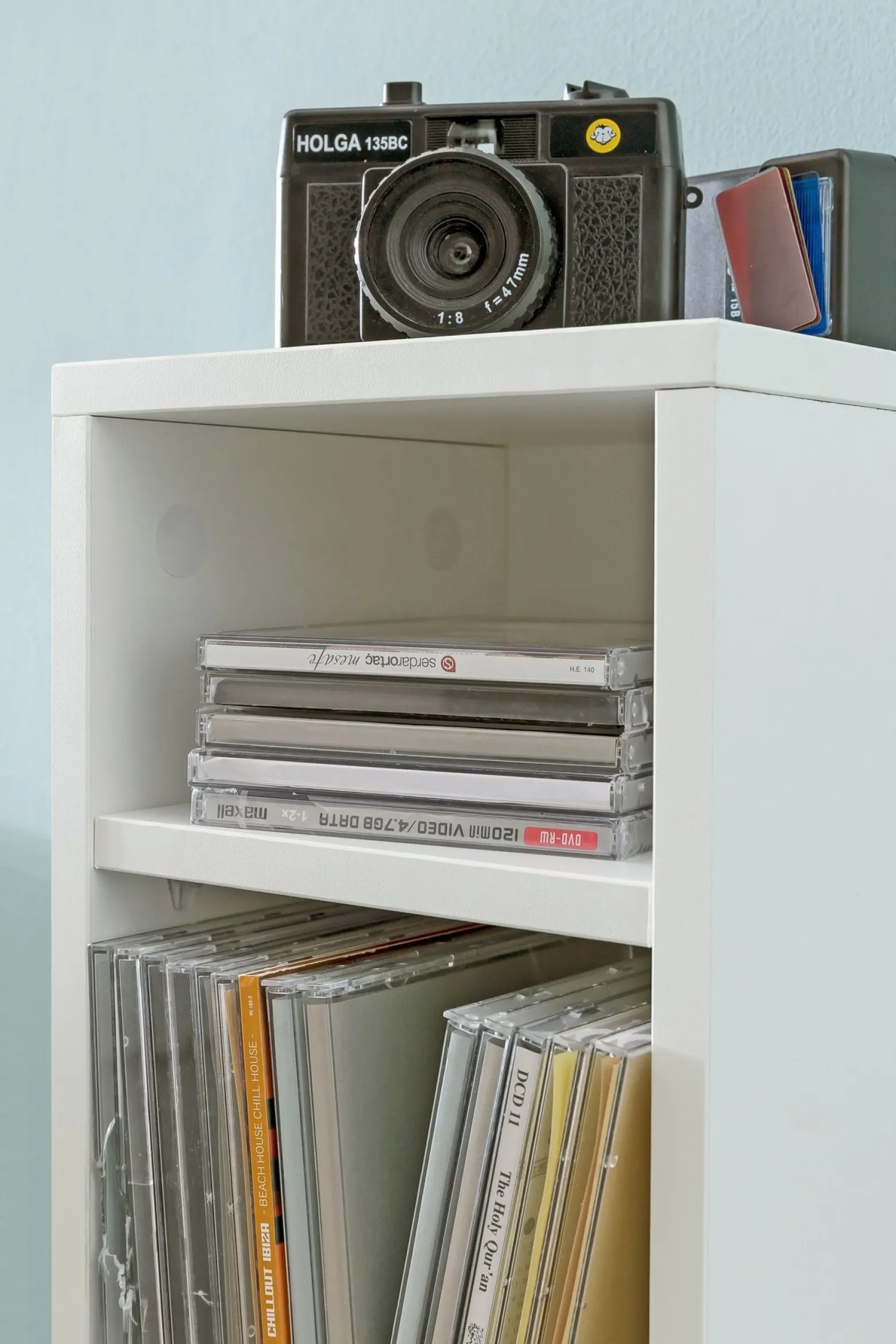 FineBuy Półka na płyty CD płyta meblowa biały