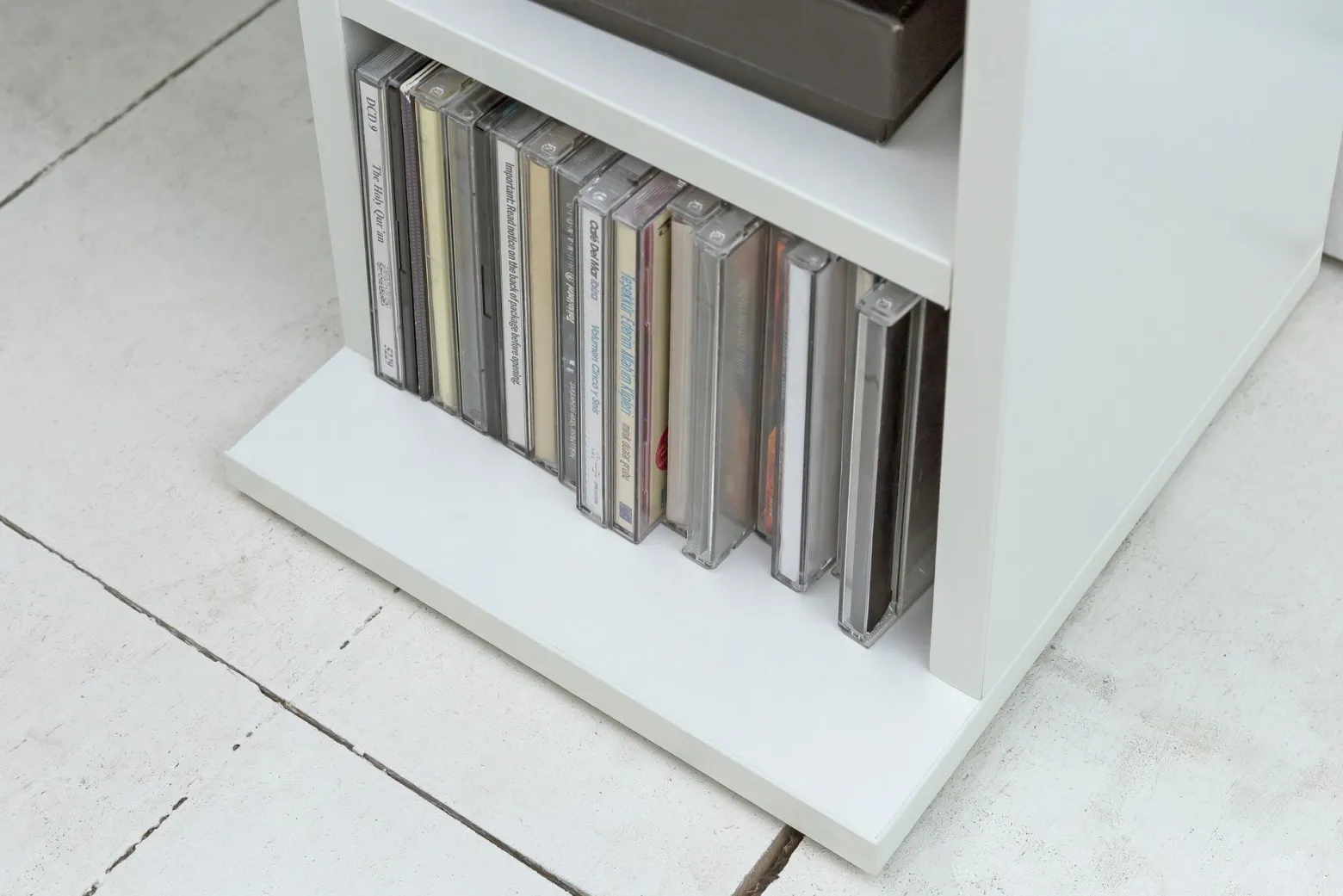 FineBuy Półka na płyty CD płyta meblowa biały