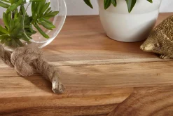 FineBuy Stolik boczny drewno brązowy