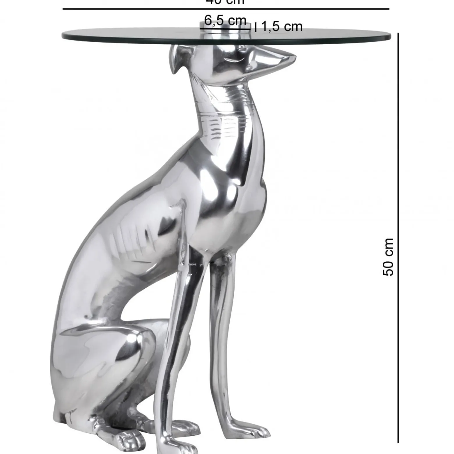 FineBuy Stolik boczny metal srebrny