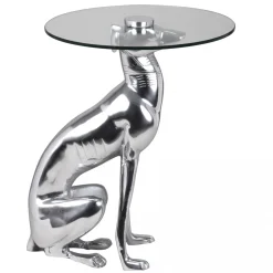 FineBuy Stolik boczny metal srebrny