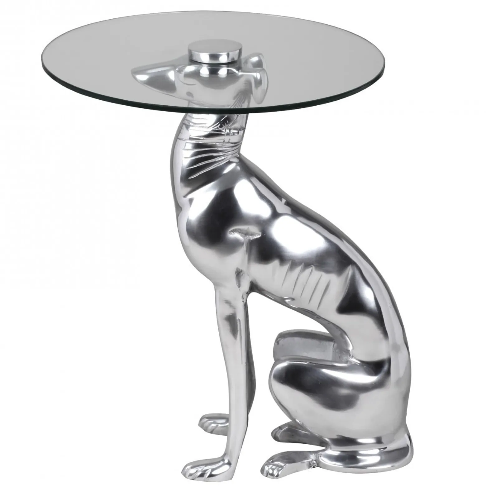 FineBuy Stolik boczny metal srebrny
