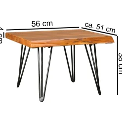 FineBuy Stolik kawowy drewno brązowy
