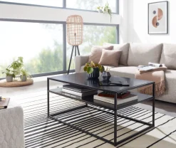 FineBuy Stolik kawowy metal czarny