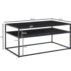 FineBuy Stolik kawowy metal czarny