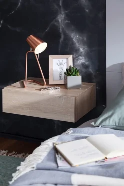 FineBuy Stolik nocny płyta meblowa brązowy