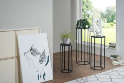FineBuy zestaw stojaków drewno czarny
