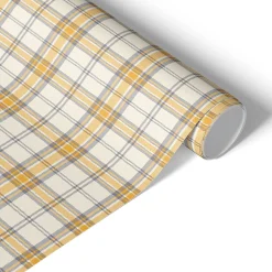 Folia meblowa Żółta kratka 50x100 Okleina samoprzylepna Retro Styl