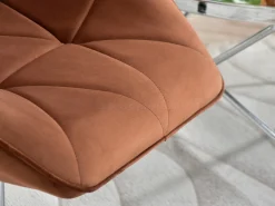 Fotel Velo-static w miedzianym welurze na chromowanej nodze