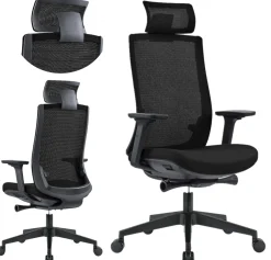 Fotel biurowy ergonomiczny Fifth czarny/czarny