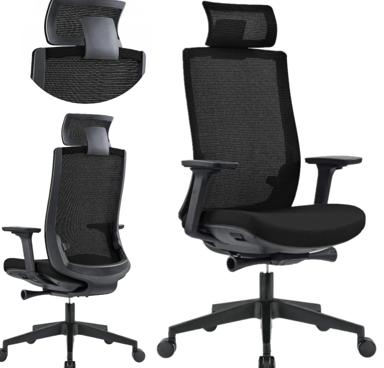 Fotel biurowy ergonomiczny Fifth czarny/czarny