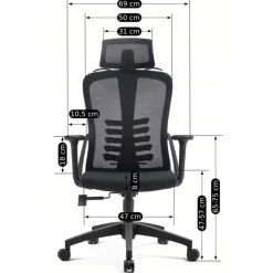 Fotel Biurowy Ergonomiczny Krzesło Obrotowe JULIET Czarny