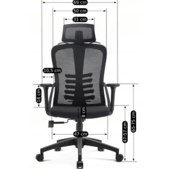 Fotel Biurowy Ergonomiczny Krzesło Obrotowe JULIET Czarny